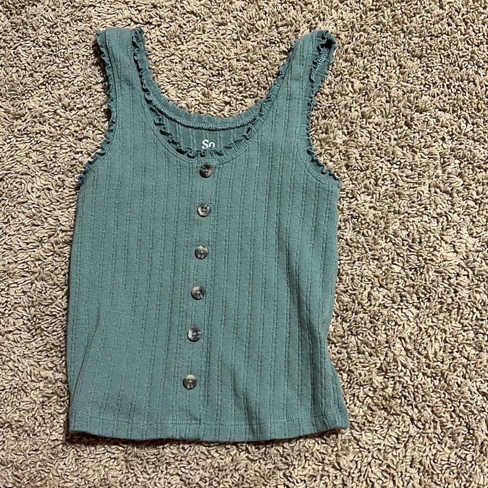 green tank button up